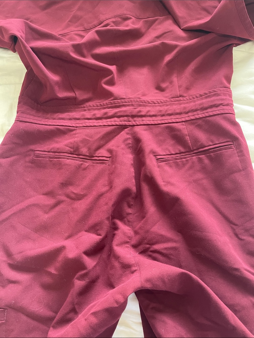 Mandala Women's Burgundy scrubs Jumpsuit - Picture 5 of 6